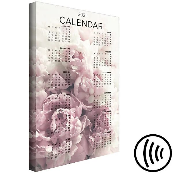 Bild auf Leinwand Calendar 2021: Peonies (1 Part) Vertical XXL günstig online kaufen