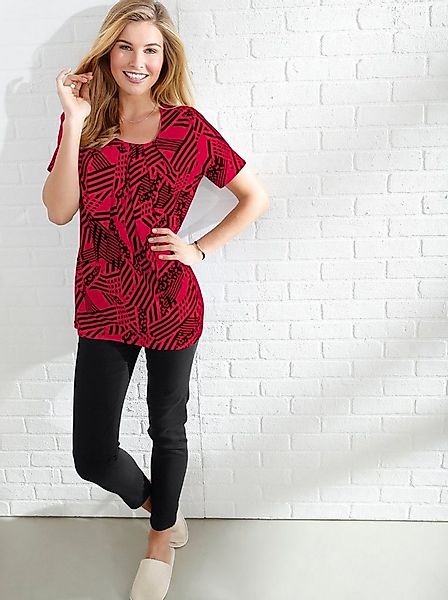 Sieh an! T-Shirt Longshirt . in A-Linie, mit grafischem Muster günstig online kaufen