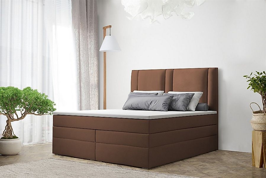 Fun Möbel Boxspringbett Schlafzimmerbett CANDELA DELUX Kunstleder Madryt (i günstig online kaufen