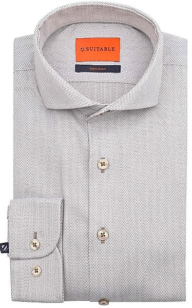 Suitable Hemd Jacquard Luxe Beige - Größe 42 günstig online kaufen