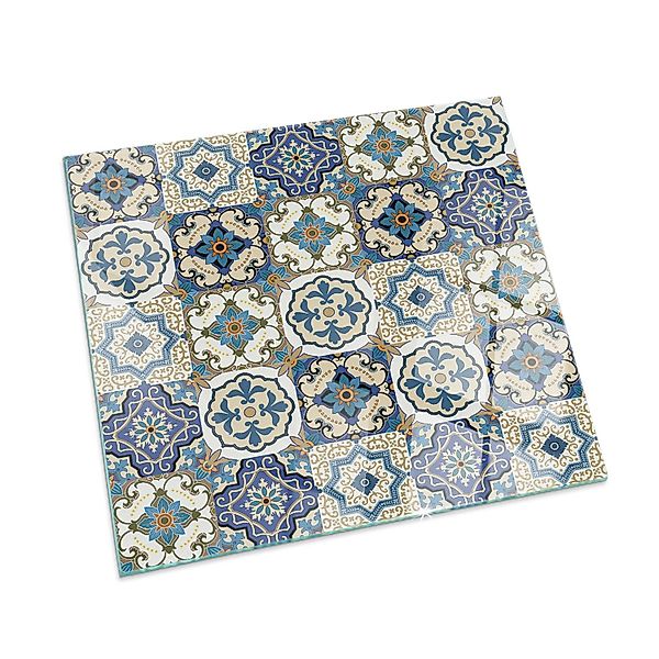 Tulup Glasplatte für Kamin Mosaikmuster mit Blumen Vorlegeplatte für Kaminö günstig online kaufen