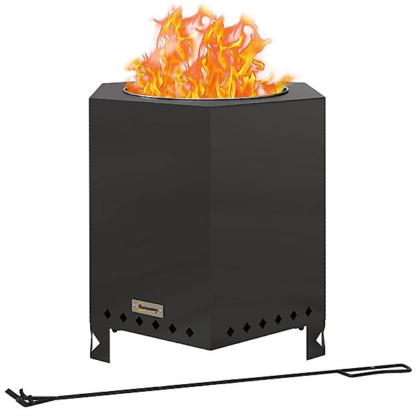 Outsunny Feuerschale mit Schürhaken, (Feuerstelle, 1-St., günstig online kaufen