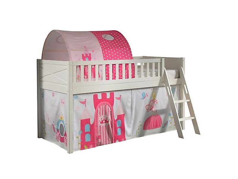 58 aufm Kessel Kinderbett Kinderbett Karyl 208x114x135 Massivholz Weiß Text günstig online kaufen