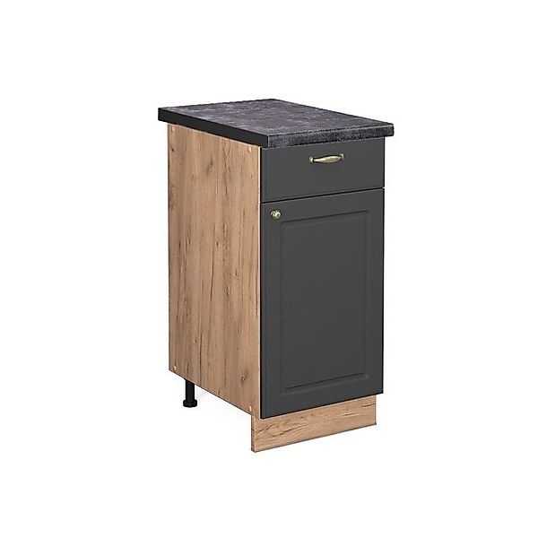 Vicco Küchenunterschrank Fame-Line Anthrazit-Gold/Goldkraft Eiche 40 cm AP günstig online kaufen