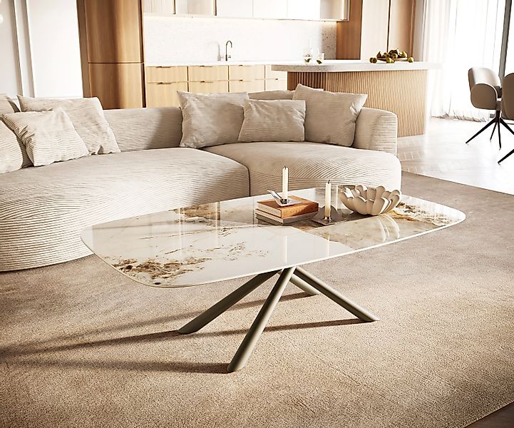 Couchtisch Edge Boot 140x80 cm Keramik Minas Melange Sarity Metall Effektfi günstig online kaufen