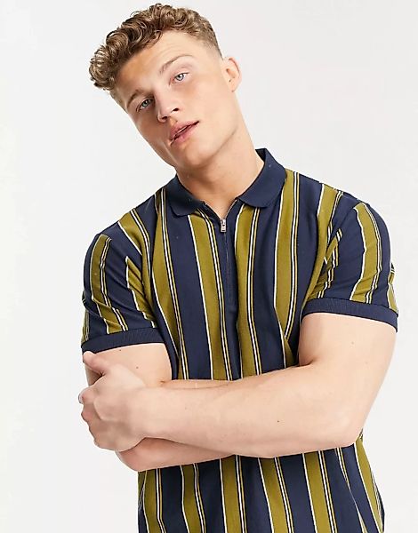 Selected Homme – Polohemd in Marineblau mit 1/4-langem Reißverschluss günstig online kaufen