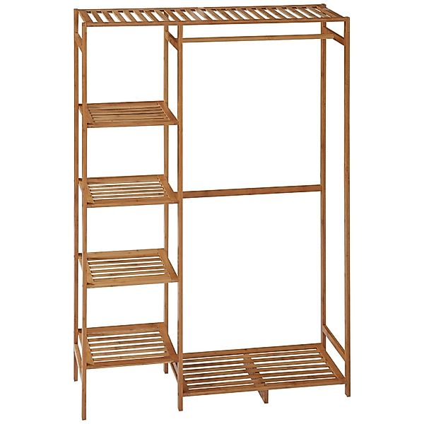 HOMCOM Kleiderständer Bambus 90L x 30B x 145H cm Naturholz günstig online kaufen