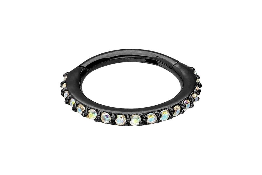 PIERCINGLINE Nasenpiercing Chirurgenstahl Segmentring Clicker EINGEFASSTE günstig online kaufen