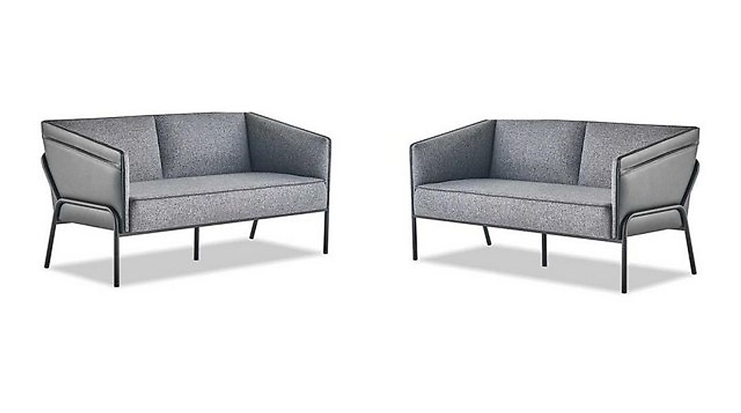 JVmoebel 2-Sitzer Sofa-Set 2-Sitzer Sofas Grau Modern Ledesofas Textil Edel günstig online kaufen