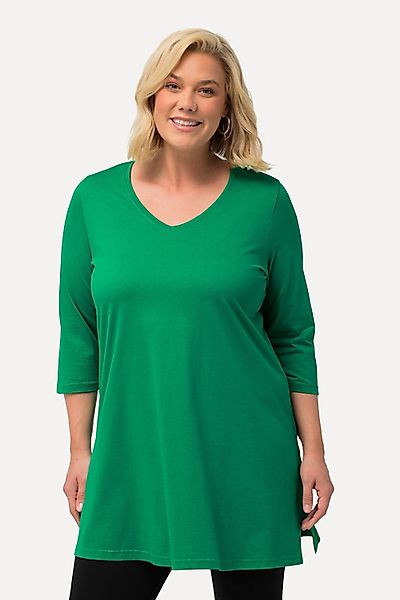 Ulla Popken Longshirt Longshirt A-Linie V-Ausschnitt günstig online kaufen
