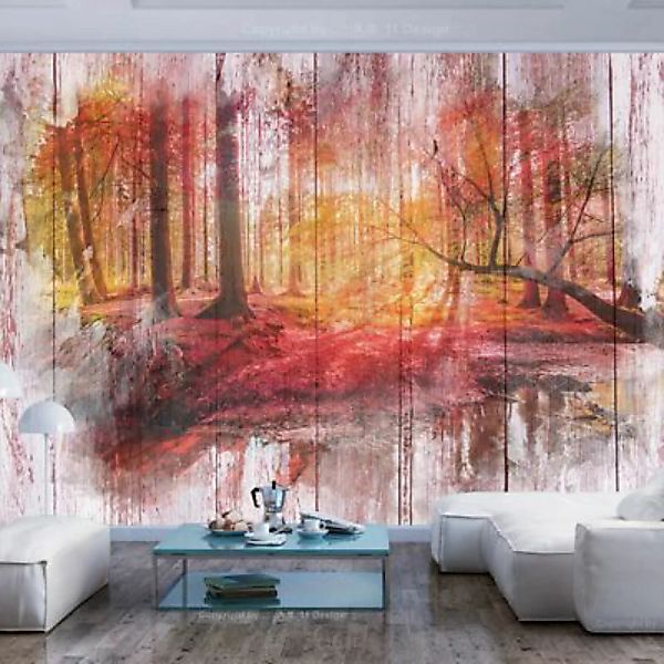 artgeist Fototapete Autumnal Forest mehrfarbig Gr. 350 x 245 günstig online kaufen