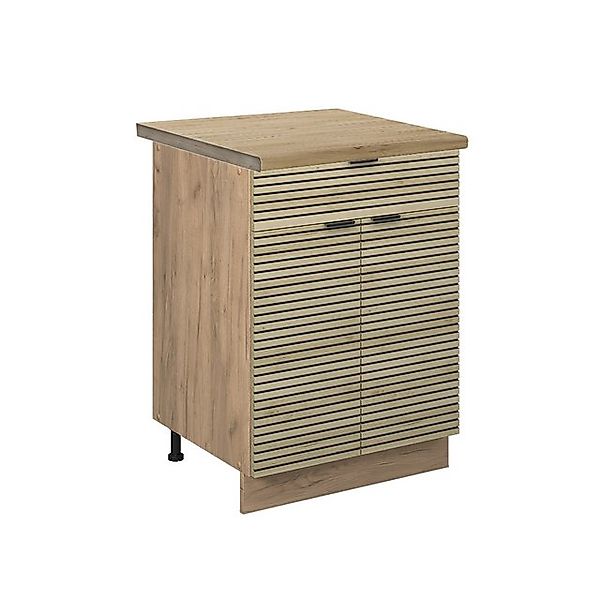 Vicco Schubunterschrank Fame-Line Eiche Paneel 60 cm mit Schublade AP Eiche günstig online kaufen