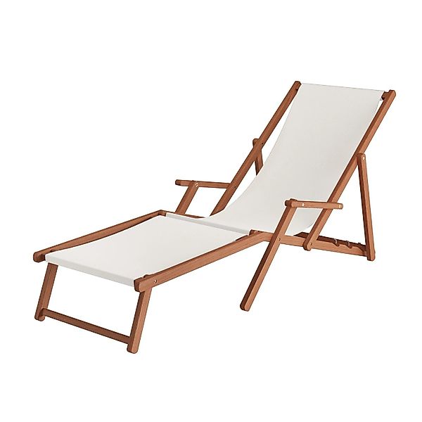 Erst-Holz Liegestuhl XXL Sonnenliege Holz Deckchair aus Buche 10-500 Weiß C günstig online kaufen