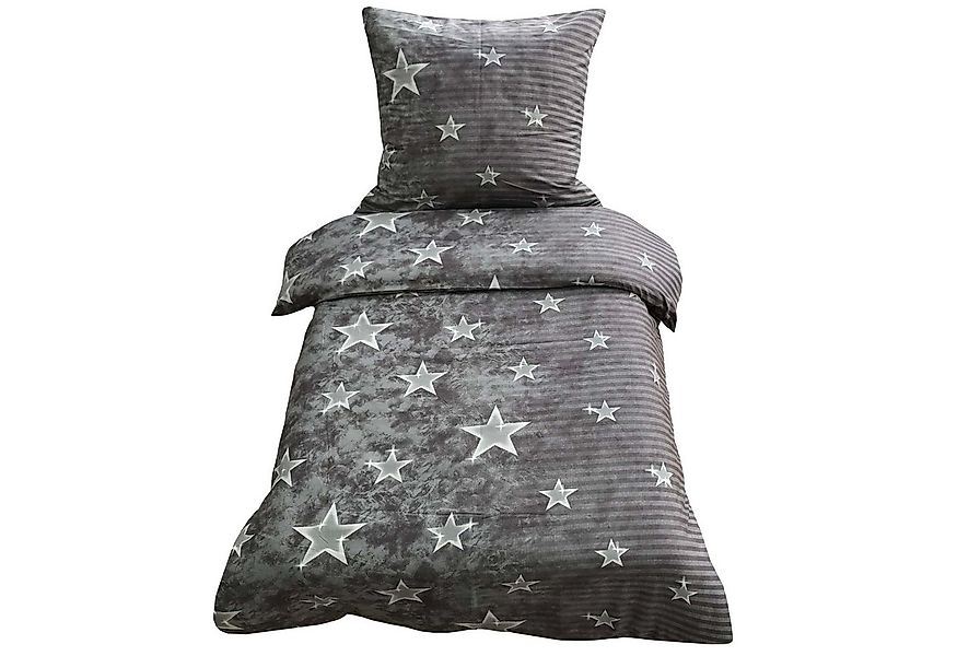 Buymax Bettwäsche Fleece Bettwäsche Winterbettwäsche Galaxy Grau, Fleece, 3 günstig online kaufen