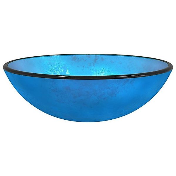 vidaXL Waschbeckenschrank Waschbecken Hartglas 42x14 cm Blau günstig online kaufen