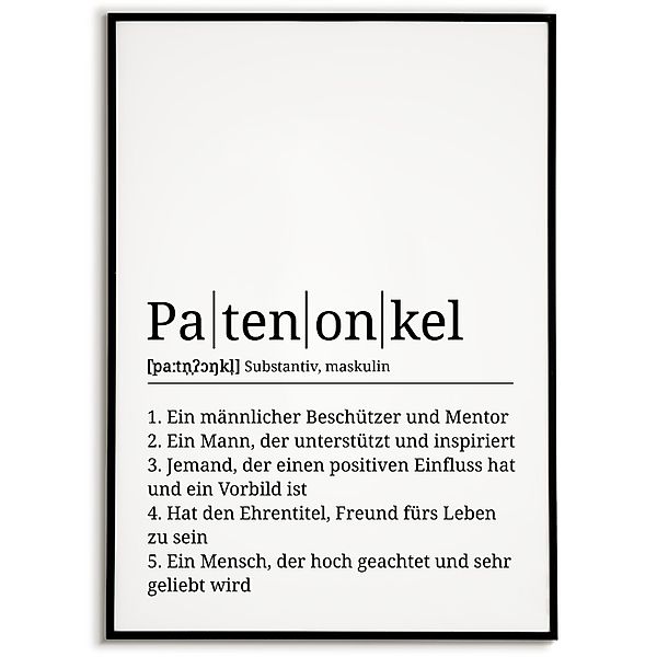 Tigerlino Poster Patenonkel Definition Wandbild Geburtstag günstig online kaufen