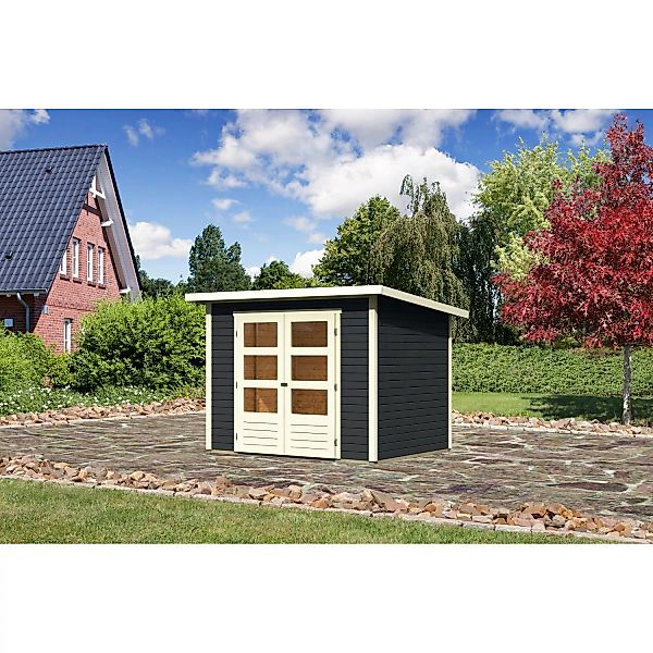 Karibu Gartenhaus Stockach 3 Anthrazit 246 cm x 186 cm günstig online kaufen