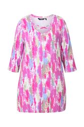 Ulla Popken Longshirt Longshirt A-Linie Zierbänder günstig online kaufen