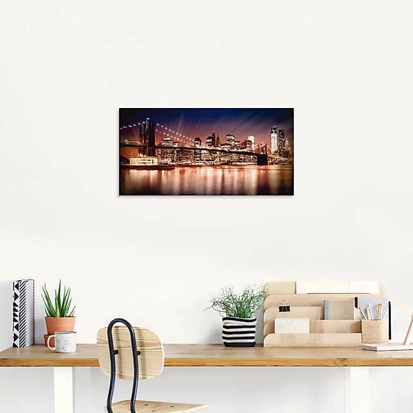 Artland Glasbild »Manhattan Sonnenuntergang«, Brücken, (1 St.), in verschie günstig online kaufen