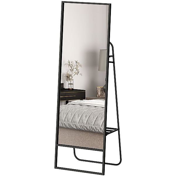 HOMCOM Ganzkörperspiegel 157 x 50 cm Rechteckiger Standspiegel mit Regal, 2 günstig online kaufen
