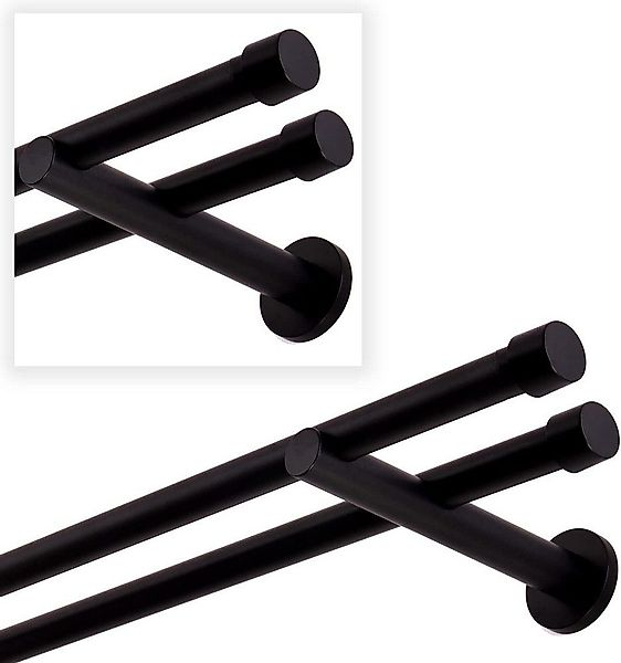 MDEKOR Gardinenstange, 2-läufig, kürzbar, Wandmontage, Gardinenstange Vorha günstig online kaufen