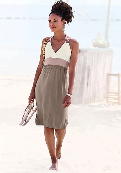 Beachtime Strandkleid mit Color-Blocking-Optik, Neckholderkleid, Minikleid günstig online kaufen