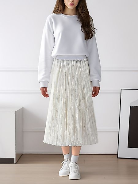 DEBAIJIA Meshrock Damen Falten hoher Taille günstig online kaufen