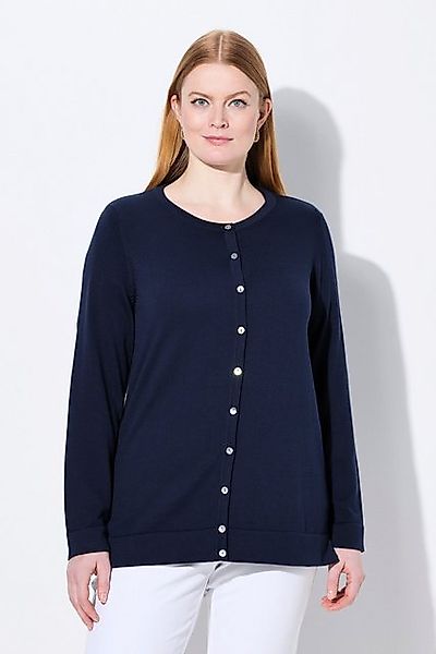 Ulla Popken Strickjacke Twinset-Strickjacke Rundhals Langarm Pima Cotton günstig online kaufen