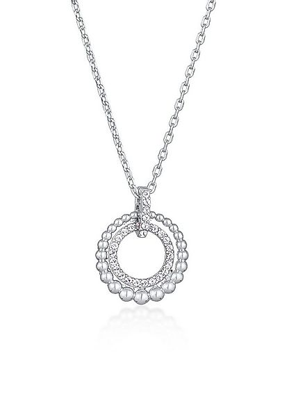 Elli Kette mit Anhänger Kreis Kristalle Anhänger Silberfarben für Damen, Ku günstig online kaufen