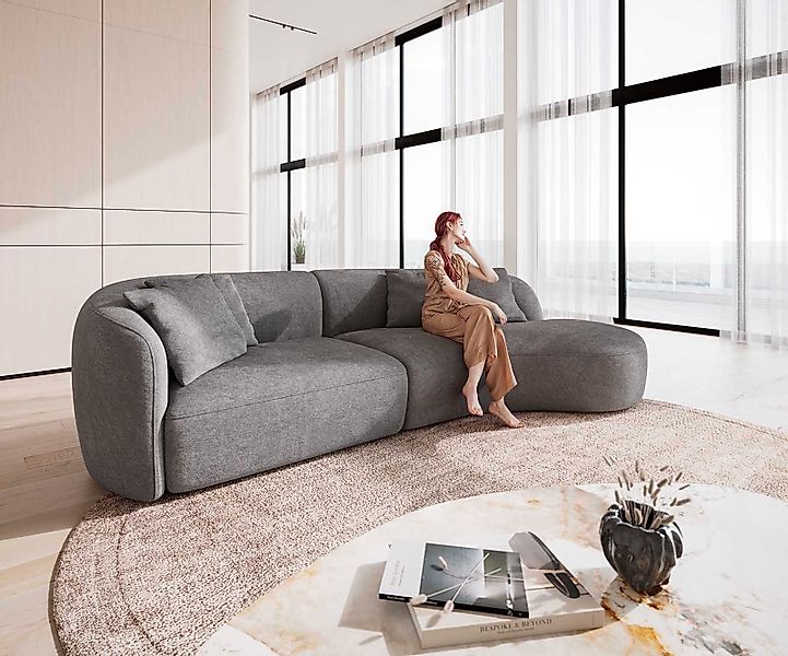 Sofa Mairi 330x160 cm Mikrofaser Grau günstig online kaufen