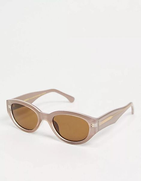 A.Kjaerbede – Winnie – Schmale, ovale Sonnenbrille in Grau für Damen günstig online kaufen