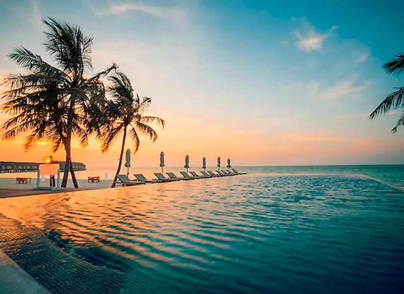 Papermoon Fototapete »Sunset on Maldives« glatt günstig online kaufen