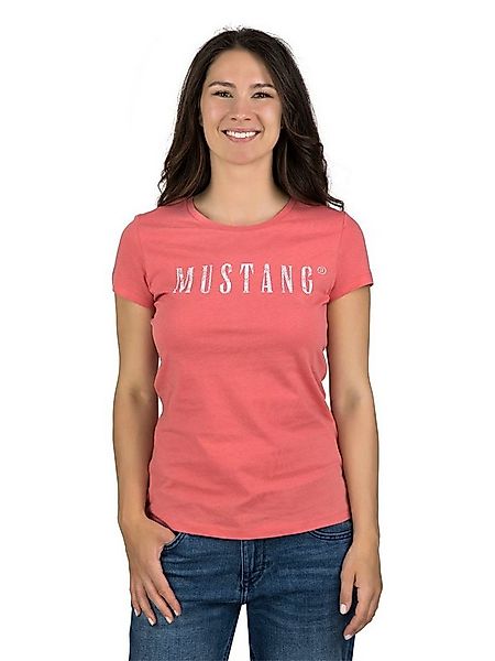 MUSTANG T-Shirt Damen Logo Printshirt Alexia C Logo Slim Fit (1-tlg) Basic günstig online kaufen