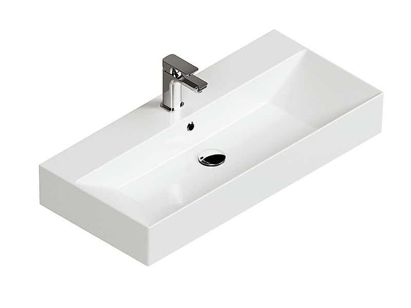 Aqua Bagno Waschbecken Aufsatzwaschbecken 90cm weiß günstig online kaufen