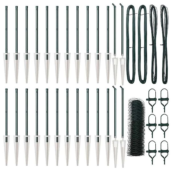 vidaXL Zaunpfosten Grün 50 x 0,4 m 50 mm Netz Stahl und PVC 3353117 günstig online kaufen