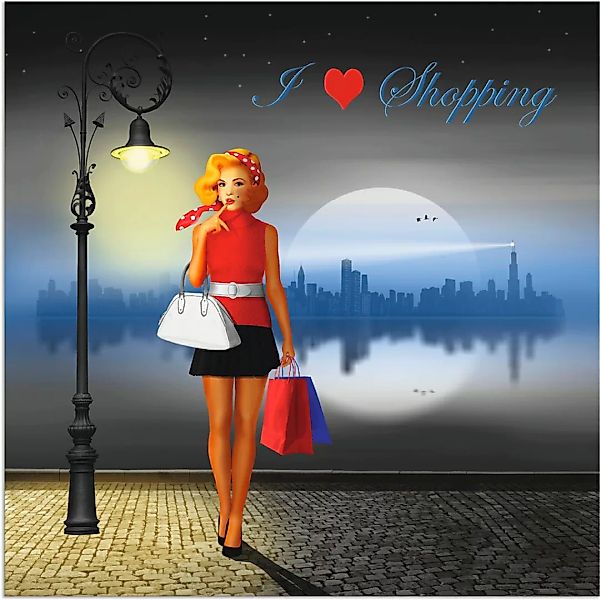 Artland Wandbild "Ich liebe Einkaufen", Mode, (1 St.) günstig online kaufen