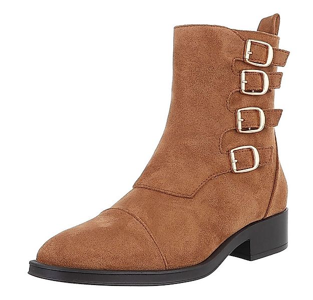 Ital-Design Damen Bikerschuhe Biker Stiefelette (88489468) Blockabsatz West günstig online kaufen