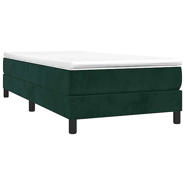 vidaXL Boxspringbett mit Matratze Dunkelgrün 100x200 cm Samt 3144318 günstig online kaufen