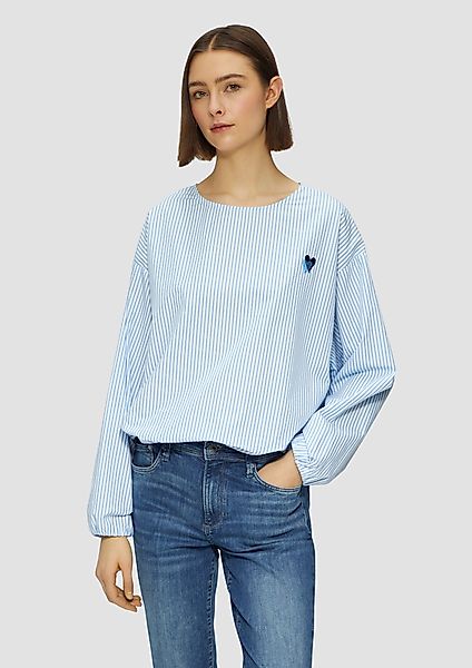 s.Oliver Langarmbluse Oversized Baumwollbluse mit Herz-Stickerei günstig online kaufen