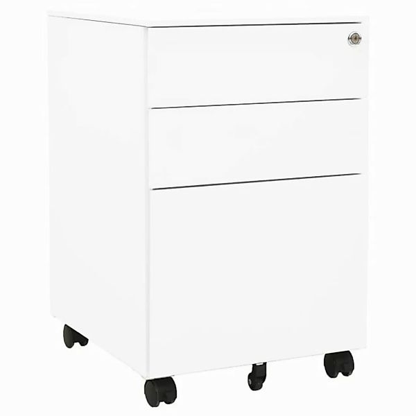 furnicato Aktenschrank mit Rollen Weiß 39x45x60 cm Stahl (1-St) günstig online kaufen