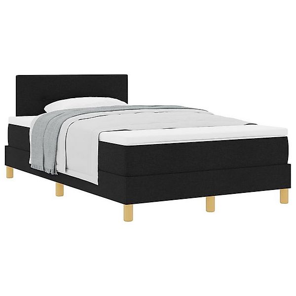 vidaXL Bett Boxspringbett mit Matratze Schwarz 120x190 cm Stoff (1-tlg) günstig online kaufen
