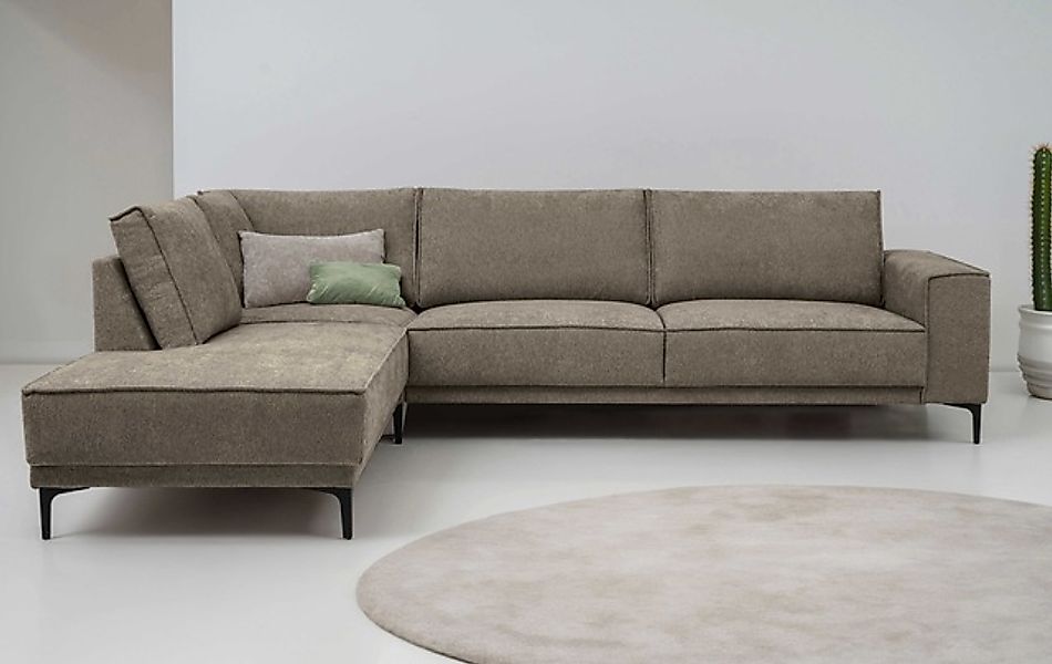 Places of Style Ecksofa »Polsterecke Oland, Struktur, Flachgewebe, Luxus-Mi günstig online kaufen