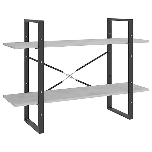 vidaXL Bücherregal 2 Fächer Betongrau 100x30x70 cm Holzwerkstoff 806471 günstig online kaufen