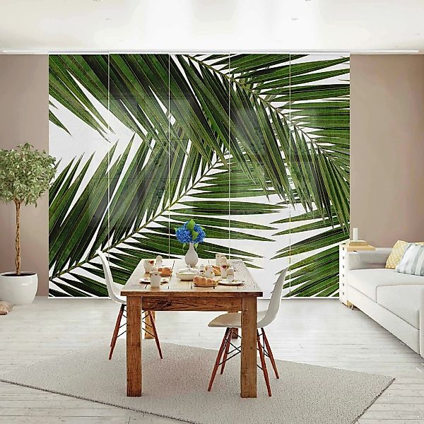 Schiebegardine Blick durch grüne Palmenblätter günstig online kaufen