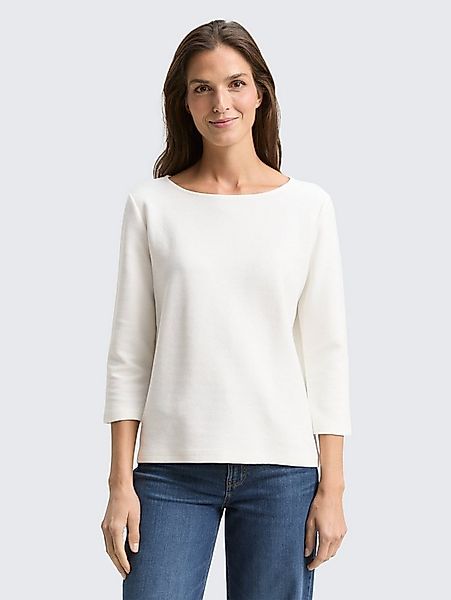 TOM TAILOR 3/4-Arm-Shirt T-Shirt Langarmshirt mit Ottoman-Struktur günstig online kaufen