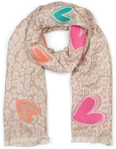 styleBREAKER XXL-Schal Schal mit Leoparden Herz Muster, (1-St) günstig online kaufen