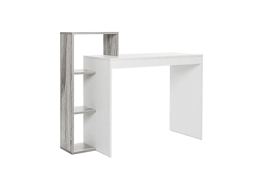 Mondeer Schreibtisch Computertisch, mit Ablagefach, Weiß+Grau günstig online kaufen