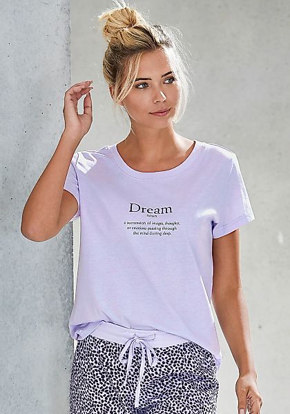 Vivance Dreams Pyjamaoberteil 1-teilig, mit Statementdruck günstig online kaufen