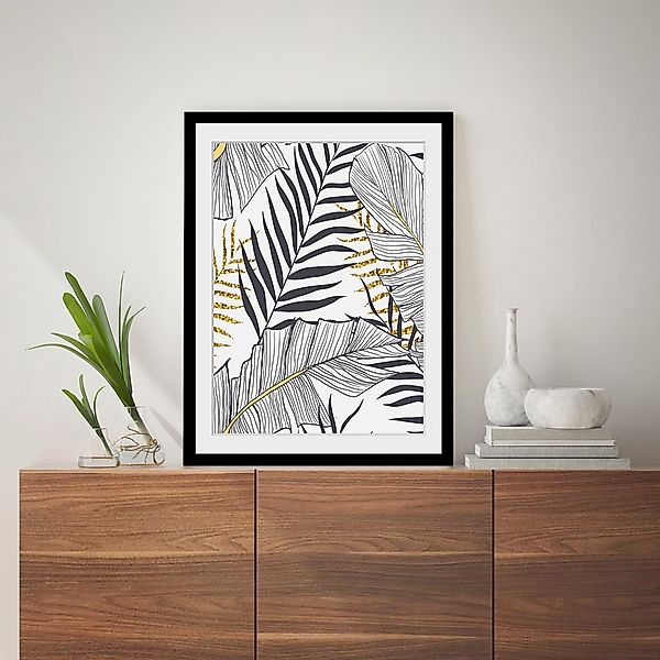 queence Bild "Aneshka", Blätter-Kunst-Pflanzen-Modern, HD Premium Poster-Dr günstig online kaufen