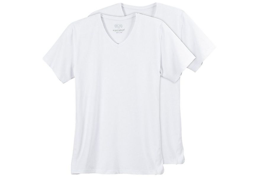 CECEBA V-Shirt Ceceba XXL V-Neck T-Shirt Konvex 2er-Pack weiß günstig online kaufen